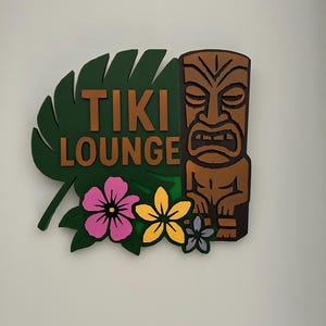 Atomic lounge art sign, atomic home decor, atomic tiki art, retro home decor, mid century modern art, fun wall art, tiki lounge art