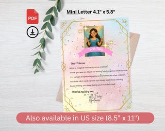 Mini Tooth Fairy Letter: Dear Princess Printable Note (PDF Download