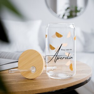 Das absolute Sommer must have. Perfekt für ästhetische Sommergetränke, Aperol und Cocktails | Mit Bambusdeckel & Strohhalm