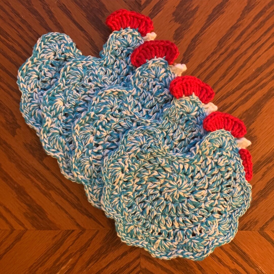 Handmade Chicken Dishcloths (set of 4) - Etsy