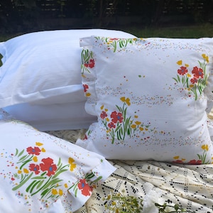 white floral sofa pillowcase square cotton ruffle vintage rustic style perfect gift free shipping