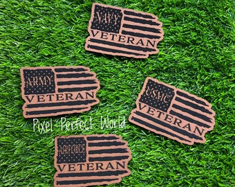 Veteran military patch - army veteran patch - marines veteran patch - Air Force patch - Navy patches - leather patches - patches for hats