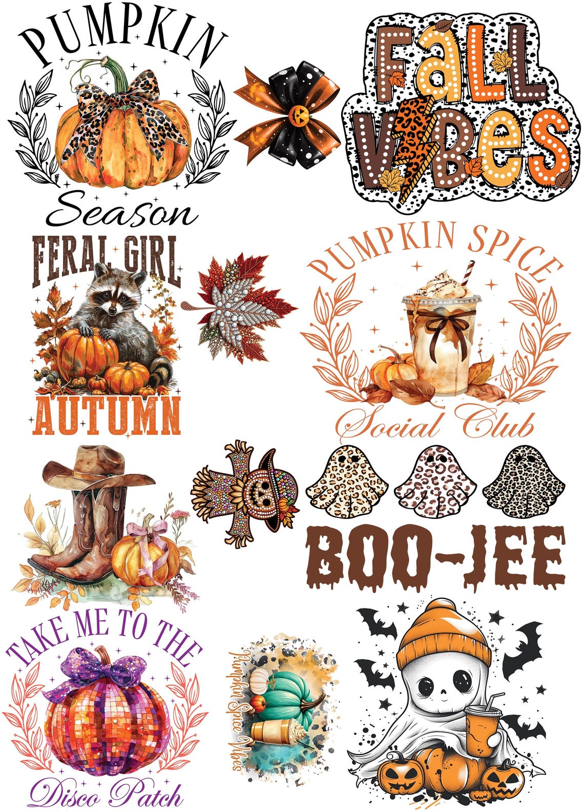 Premade DTF Fall Gang Sheet Transfer Pumpkin Spice Transfer Fall Vibes ...