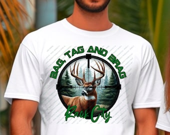 Hunting man DTF ready to press transfer - DTF man transfer - hunting DTF transfer - man shirt - men gift - men shirt - hunting transfer