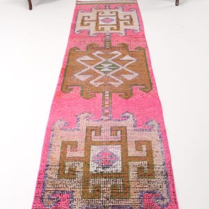 ヴィンテージラグ、トルコラグ、3x10ランナーラグ、希少なウシャクラグ