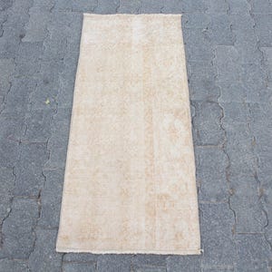 Vintage Rug, 2x4 Small Rugs, Turkish Rug, Antique Rug, Rugs For Entry, 1.5x3.5 ft Brown Rug, Luxury Vintage Wool Area Rug, Handmade Bath Mat