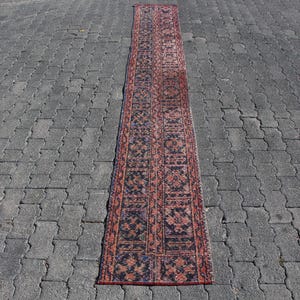 Turkish Runner Rug, Vintage Turkish Carpet, 2x11 ft Hallway Runner, Handmade Turkish Anatolian Rug, Bohemian Wool Rug, Long Oriental Rug