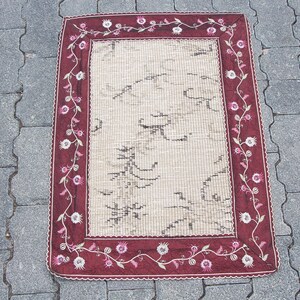 Vintage Kelim, Türkischer Teppich, Handgewebter Kelim Teppich, Anatolischer Teppich, Handgewebter Wollteppich