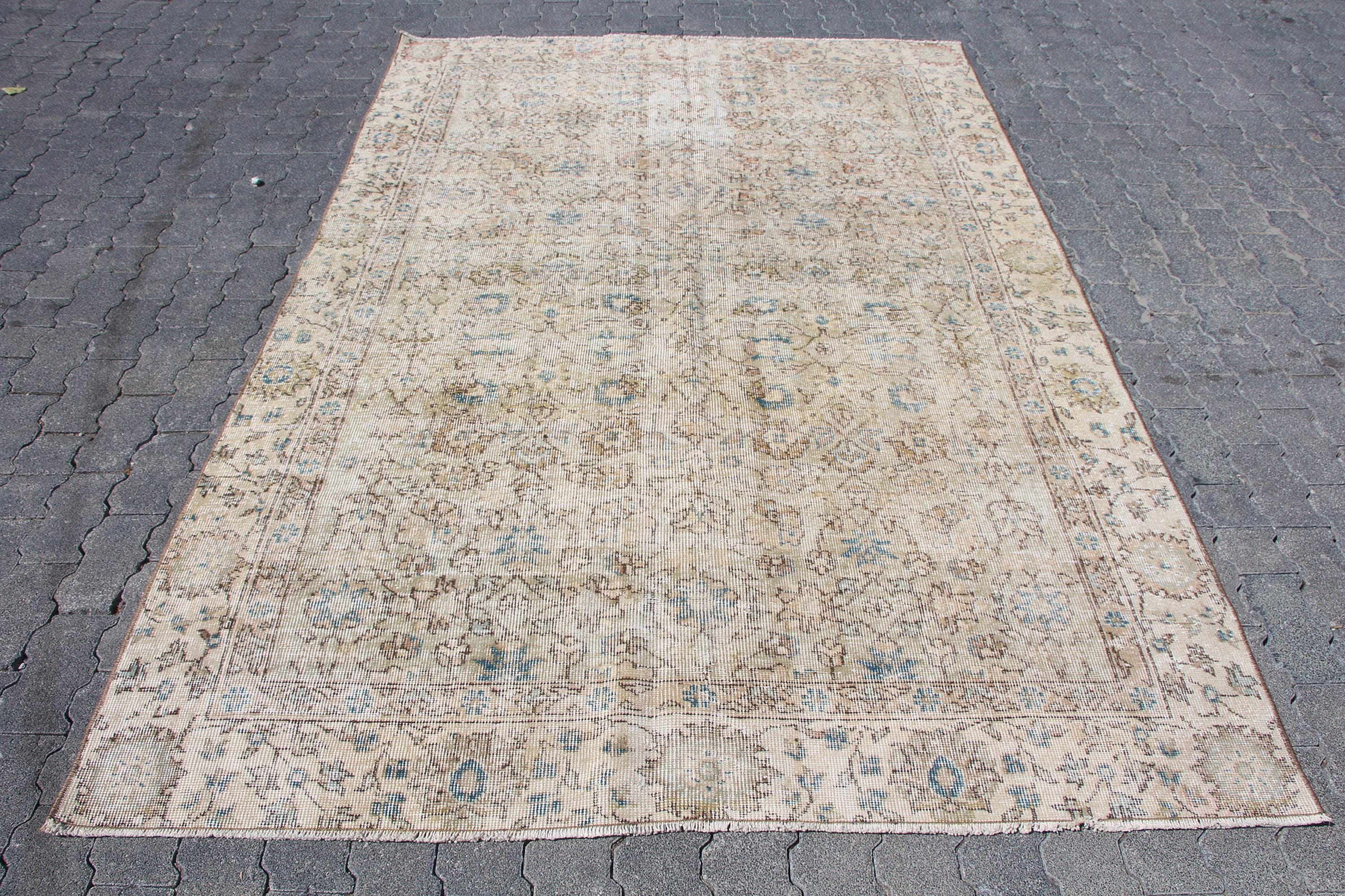 Vintage Large Rug 5.4x8.2 Ft (166x249 Cm), Blue Persian Turkish Rug - Etsy