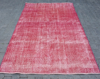 トルコ絨毯、アナトリア絨毯、赤い絨毯、ヴィンテージ柄絨毯、リビング