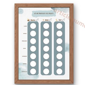 PDF Tableau de brossage des dents  Hebdomadaire pour Enfants – PDF et PNG à Imprimer