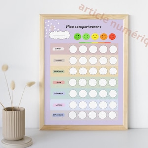 PDF Tableau de Comportement Hebdomadaire pour Enfants – PDF à Imprimer