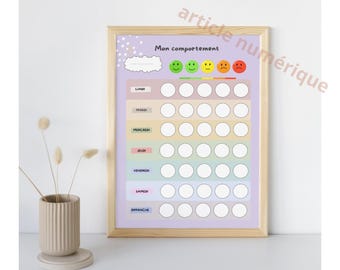 PDF Cuadro de comportamiento semanal para niños – PDF imprimible