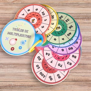 Roue cartes des tables de multiplication