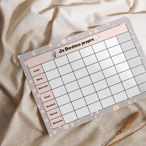 PDF Tableau d'apprentissage de propreté pour enfants