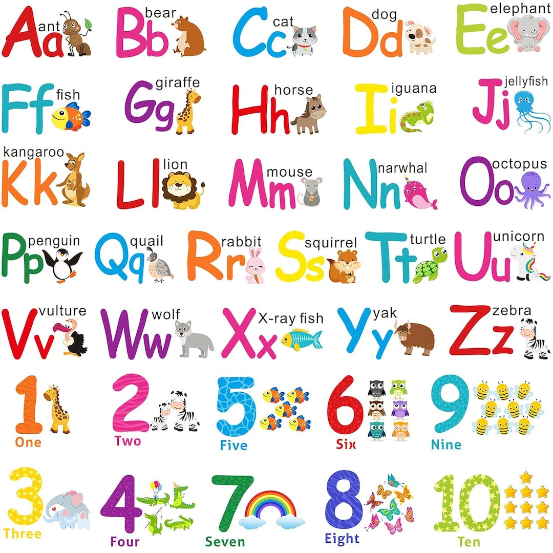 6 Sheets ABC Alphabet Classroom Wall Decals Large Educational Letter ...