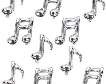 Silver Music Note Foil Balloons: Party Decorations, 10 pcs