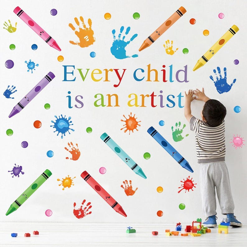 Every Child is an Artist Wall Decals Watercolor Crayon Paint Splatter ...