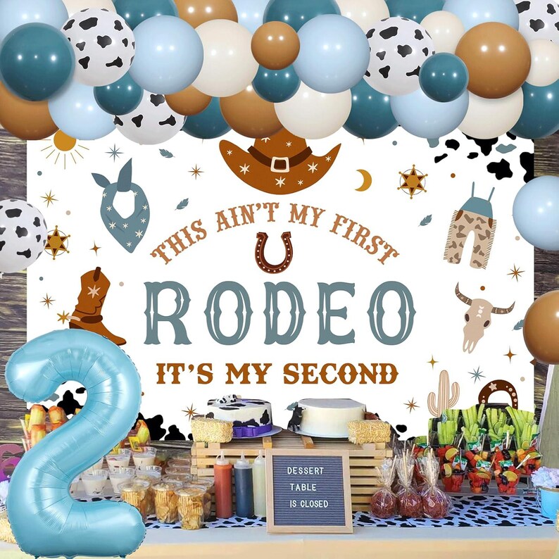 Western 2nd Birthday Party Decorations: Cowboy Balloon Garland ...
