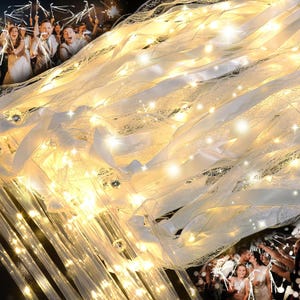 100 PCS Light up Wands for Wedding, Wedding Wands Streamers with 3 Colorful Flashing Modes, Fairy Wands