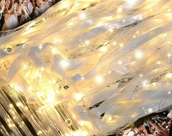 100 PCS Wedding Wands: White Ribbon Fairy Wands with Silver Bells