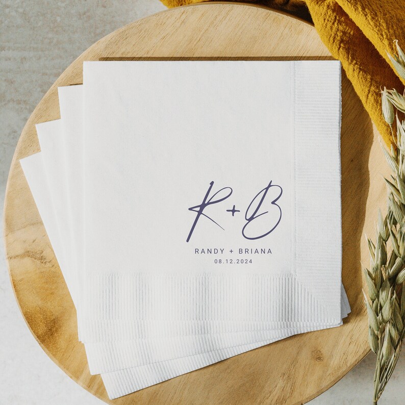 Custom Wedding Reception Dinner Napkins Wedding Favors Personalized ...