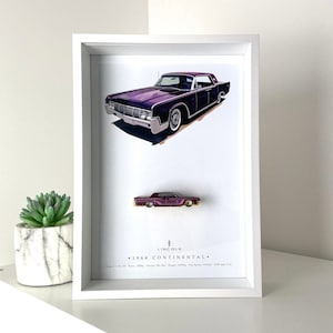 3D Oprawiona Ścienna Sztuka Samochodowa Lincoln Continental Car Artwork | Sztuka Motoryzacyjna Lincoln Enthusiast | Dekoracja Samochodowa Do Domu | Lincoln Classic Car Gift A4