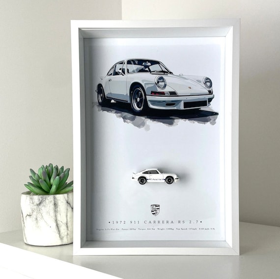 3D Framed Custom Car Wall Art Porsche 911 RS Artwork | Motorsport