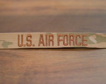 Military Name Tape, Air Force, Sew-On, Branch of Service, 3-Color
