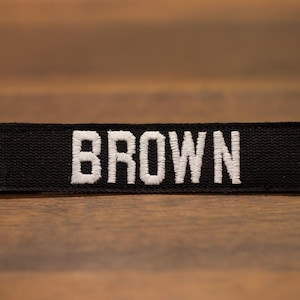 Aangepast leger, officier, stijlnaamband, zwart, haaksluiting, gepersonaliseerd