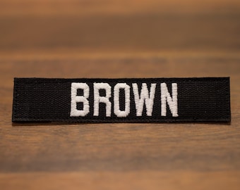 Custom Military, Officer, Style Name Tape, Black, Hook Fastener, Personalized