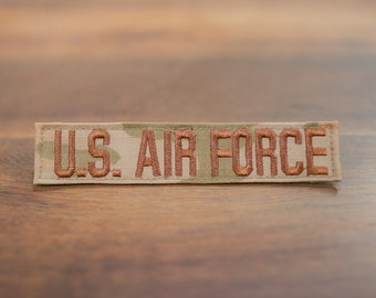 Military Name Tape, Air Force, 3-Color, Hook Fastener, Name Patch