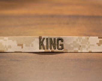 Custom Military Name Tape, Marine, Sew-On, Desert, Personalized