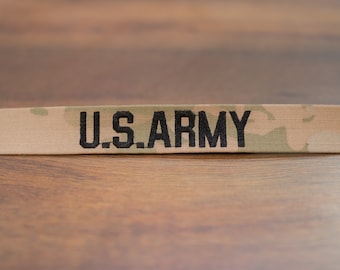 Military Name Tape, Army, Sew-On, Branch of Service, 3-Color