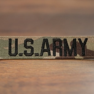 Military Name Tape, Army, OCP, Branch of Service, Hook Fastener, 7-Color