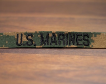 Cinta con nombre militar, Infantería de Marina, para coser, rama de servicio, bosque
