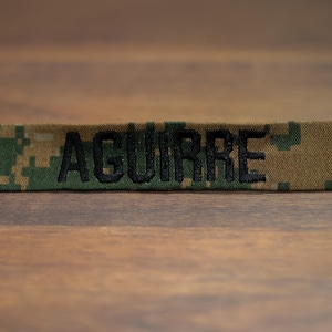 Custom Military Name Tape, Marine, Sew-On Name Tape, Branch of Service, Woodland, OCP, Personalized