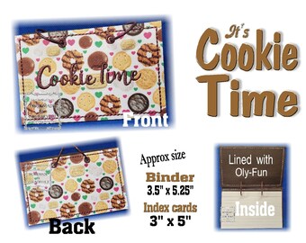 COOKIE TIME (01) - note card binder - index cards - special notes - recipes - travel notes - pictures - Mothers Fathers Bridal event gifts