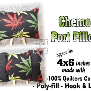 May include: A black and green pillow with a leaf pattern. The pillow is 4 inches by 6 inches and is made with 100% quilters cotton, poly-fill, and hook and loop.