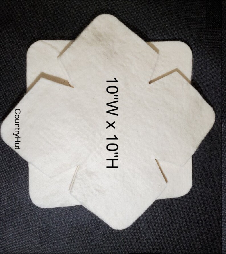 10 Inch BOWL COZY Batting 12 Die Cut Blocks No Scrim Batting Microwave