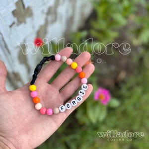 Collier de chat personnalisé avec nom | boucle de sécurité | Collier perlé fait main pour chaton | Collier Willadore
