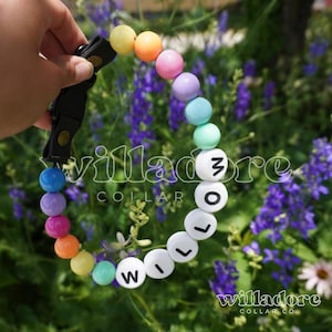 Prism | Personalized Beaded Dog Collar with Buckle or O-Ring (Rainbow Variety) | Willadore Collar Co.