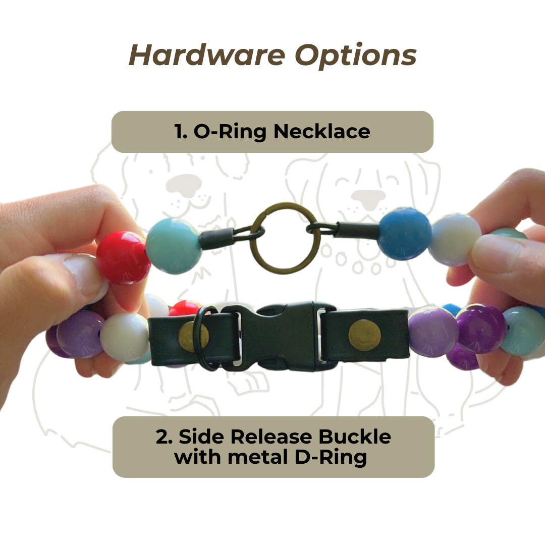 Personalized Beaded Dog Collar with Buckle or O-Ring - Berry (Pink, and Purple Variety) Willadore Collar Co.