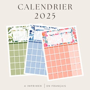 2025 calendar to print, 2025 planner, 2025 monthly planner in French