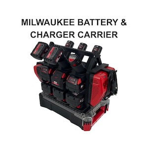 Milwaukee Battery & Charger Carrier for Packout | Holds up to 18 M18 and M12 Batteries | Portable Organizer for M18 and M12 Chargers