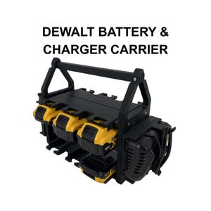 DEWALT Accu- en Opladerhouder | 18V Accurek (12/18 Sleuven) | Robuuste PETG-opbergruimte met Opladerhouder en Kabelclips