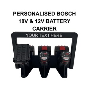 Porte-piles KIBERG personnalisé compatible Bosch 18V 12V | Cadeau idéal pour les artisans | Porte-piles