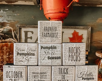 Fall Signs/Farmhouse Sign/Wood Block/Tiered Tray Block
