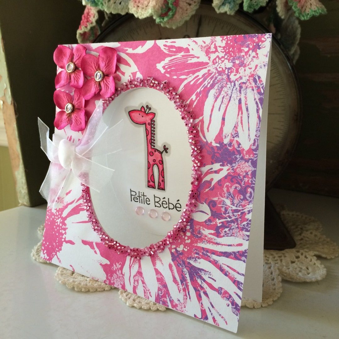 Baby Mini Card Petite Bebe Baby Girl Card - Etsy