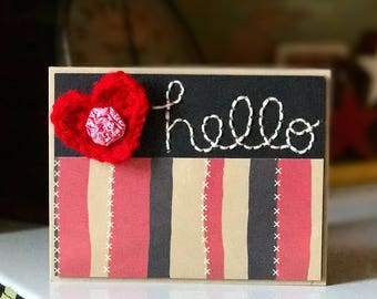 Stitched Hello Card